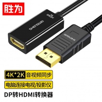 勝為DP轉HDMI轉換器 高清4K轉接頭 DisplayPort轉hdmi公對公 DP公轉HDMI母-4K高清 0.2米 MN-8004 