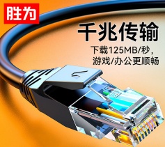 六類CAT6類網線 千兆網絡連接線1米 勝為電腦寬帶非屏蔽八芯雙絞線 家用跳線成品網線 LC-6010G