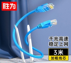 勝為六類千兆網線 cat6類純銅 3米 藍色 電腦/筆記本/寬帶成品網絡跳線 LC-6030C