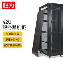 服務器機柜42U 加厚網絡服務器機柜 壁掛監控弱電交換機柜圓弧網孔門 黑色 CJG4260G