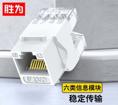 六類網(wǎng)絡(luò)模塊 勝為CAT6千兆網(wǎng)線面板連接器非屏蔽 RJ45水晶頭電腦插座連接頭直通頭 單個(gè)裝CMK6004H