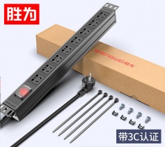 PDU機柜插座 8位10A總控開關 勝為 國標工程機房機柜專用多功能插座插排接線板 XP10A-308S