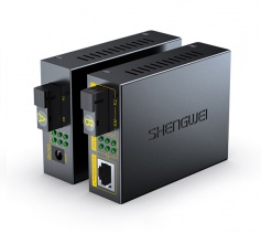 1光4電千兆單模單纖 一對裝 勝為SC口光纖收發器 3KM BGH104TX